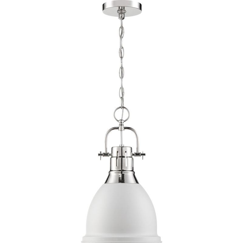 Clairview 1 - Light Single Pendant, Polished Nickel/White