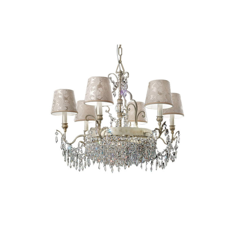 Lustre suspendu Glassey, Nickel mat, Gelé, 46" Diameter x 39" Height