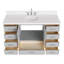 Ensemble de meuble-lavabo simple 60,25 po avec plateau en quartz Abshire-94668805