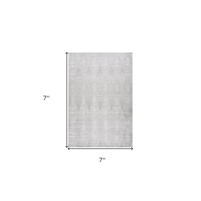 Grey Geometric Distressed Area Rug