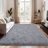 Solid Rug Soft Fluffy Light Gray Indoor Area Rug for Living Room Bedroom Nursery Kids Room-805677135-835077181