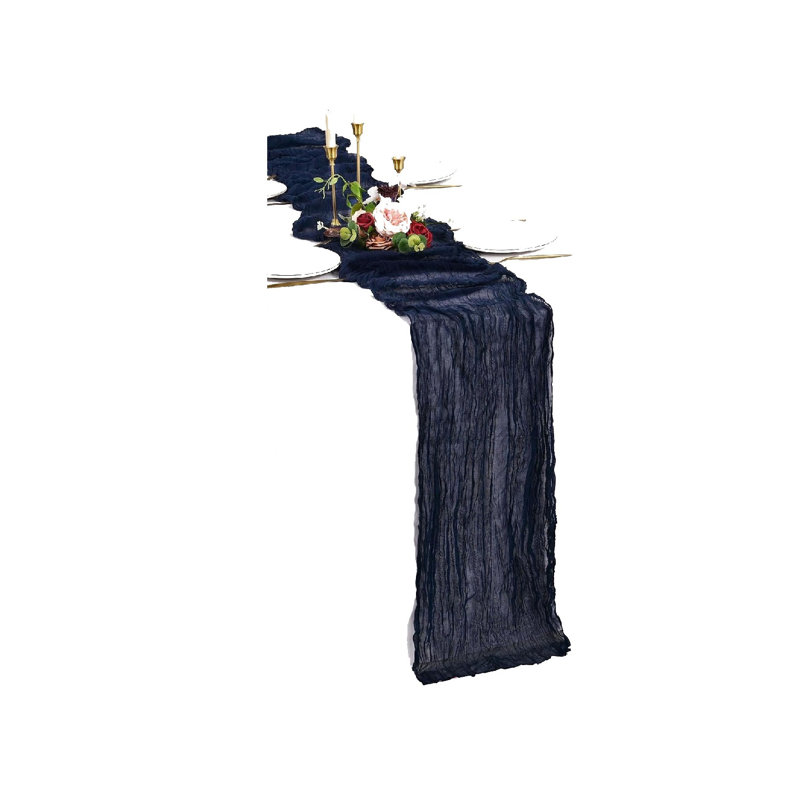 12 Pack Navy Blue Cheesecloth Table Runner 10FT Boho Gauze Cheese Cloth Table Runners
