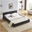 Grand cadre de lit tapissier grand avec tissu épais, lit plateforme grand format en chenille avec tête de lit et structure solide. Aucun sommier tapissier requis, gris foncé-296303759-296303756