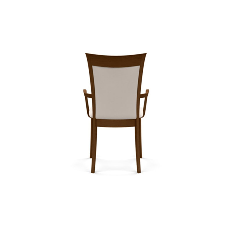 Morgan Upholstered Arm Chair, White, Saddle Cherry