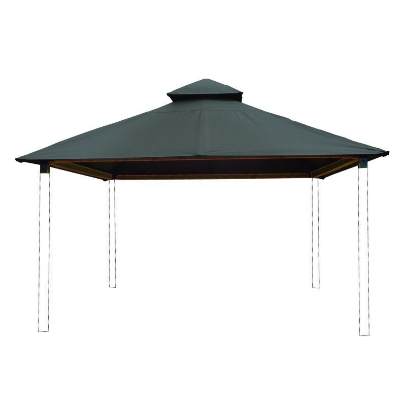 Roof Framing And Mounting 12 Ft. W x 12 Ft. D Solid Wood Gazebo, Cadet Gray, 147.5" H x 168" W x 168" D