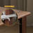Modern thick board black walnut table-1025871921