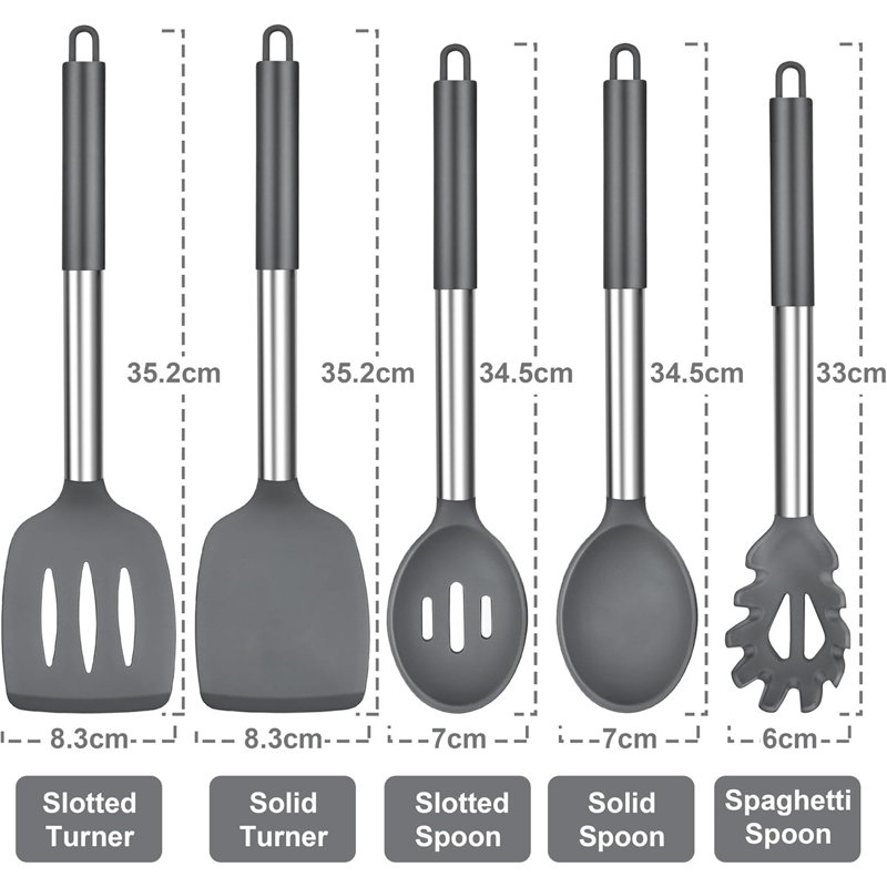 LIFEWITA 5 Utensil Set, Grey