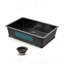 Évier de cuisine encastré en acier inoxydable noir canon de fusil de 76 cm x 46 cm x 23 cm avec bonde