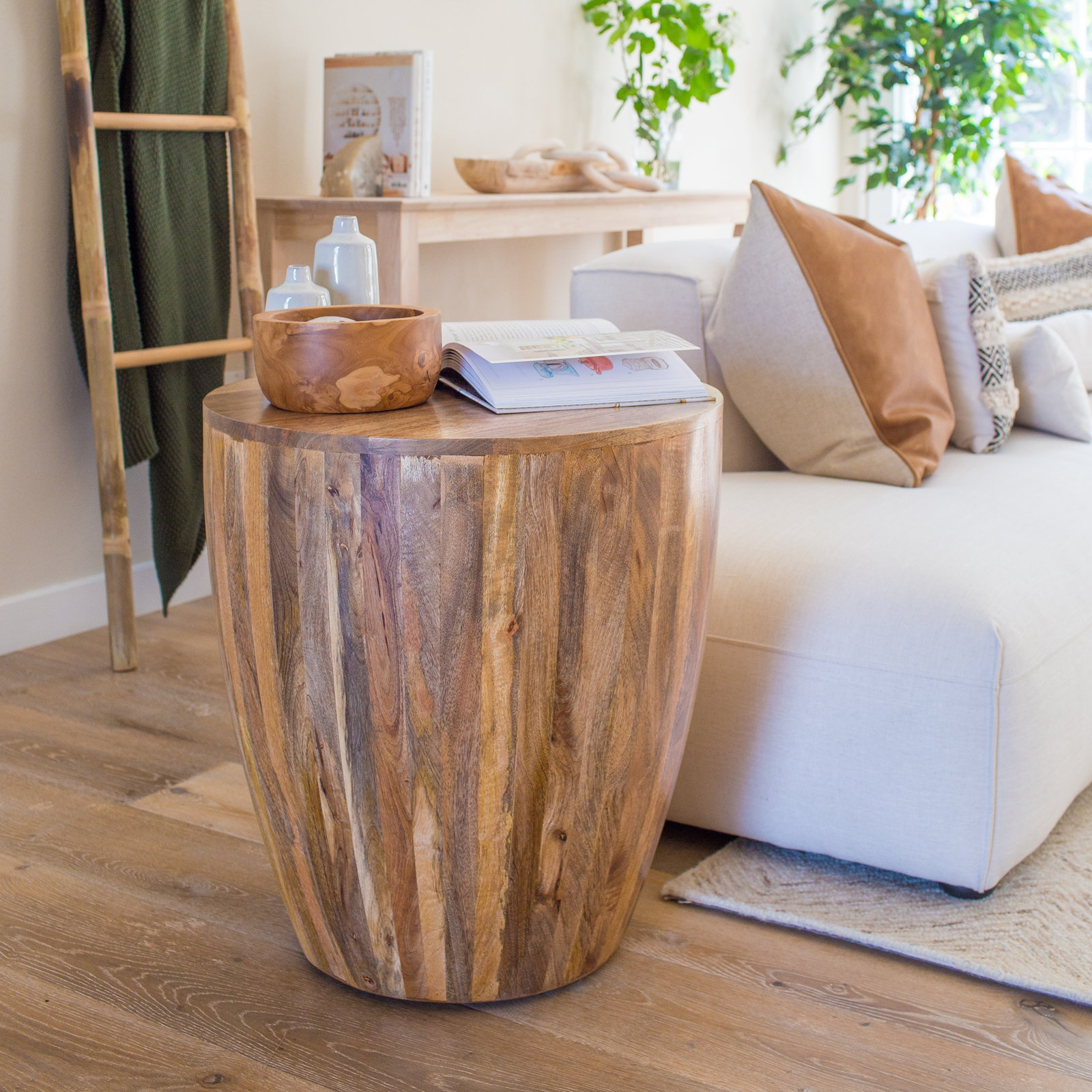 Vivenne 21" Mango End Table, Natural