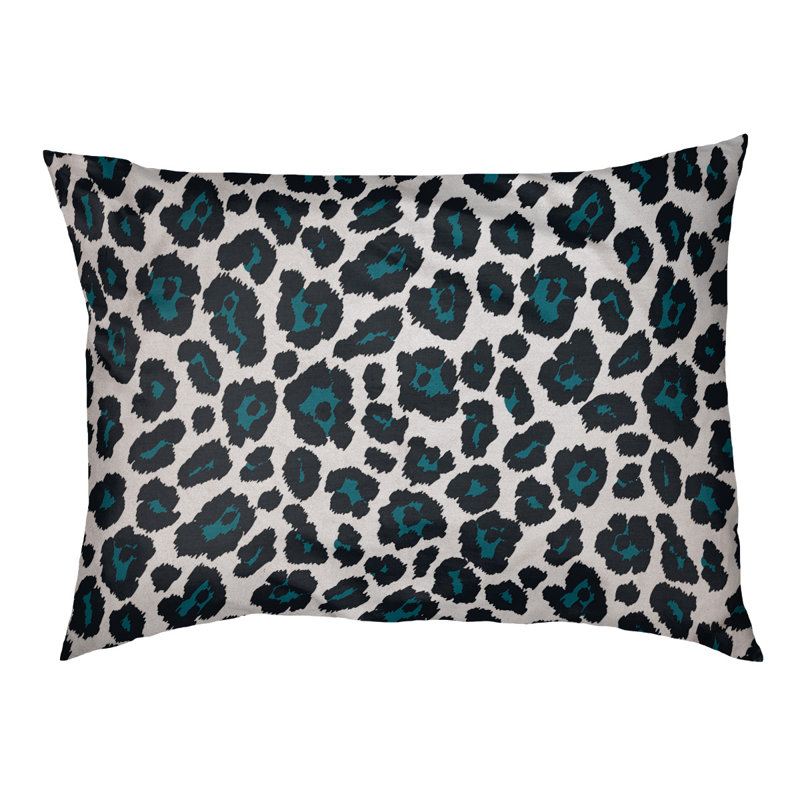 Coussin d'extérieur Indianapolis, Petit (l 18 po x P 28 po x H 4 po), Blanc/ sarcelle / noir