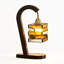 Petite lampe de table moderne en bois massif brun avec abat-jour en verre pour le salon de la chambre à coucher, ampoule incluse