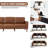 91.73'' Faux Leather Square Arm Sofa Coffee Chenille-1743272072