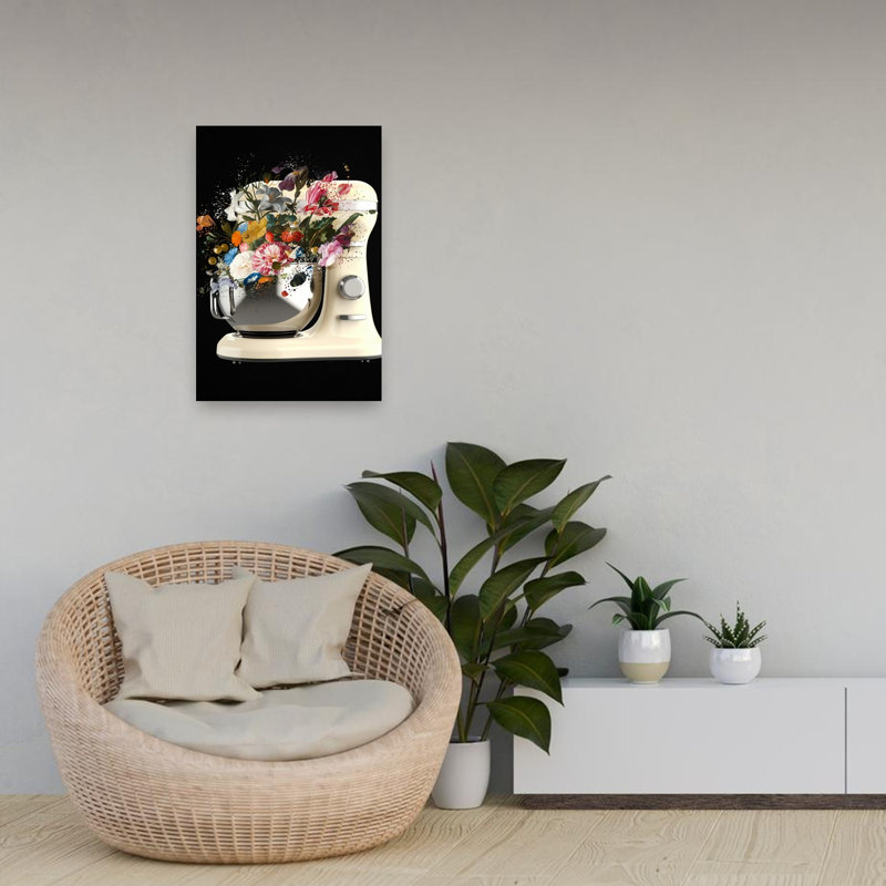 Creative Floral Mixer Abstract Colorful Modern Flower Wall Art Print, 60.96cm H x 40.64cm W