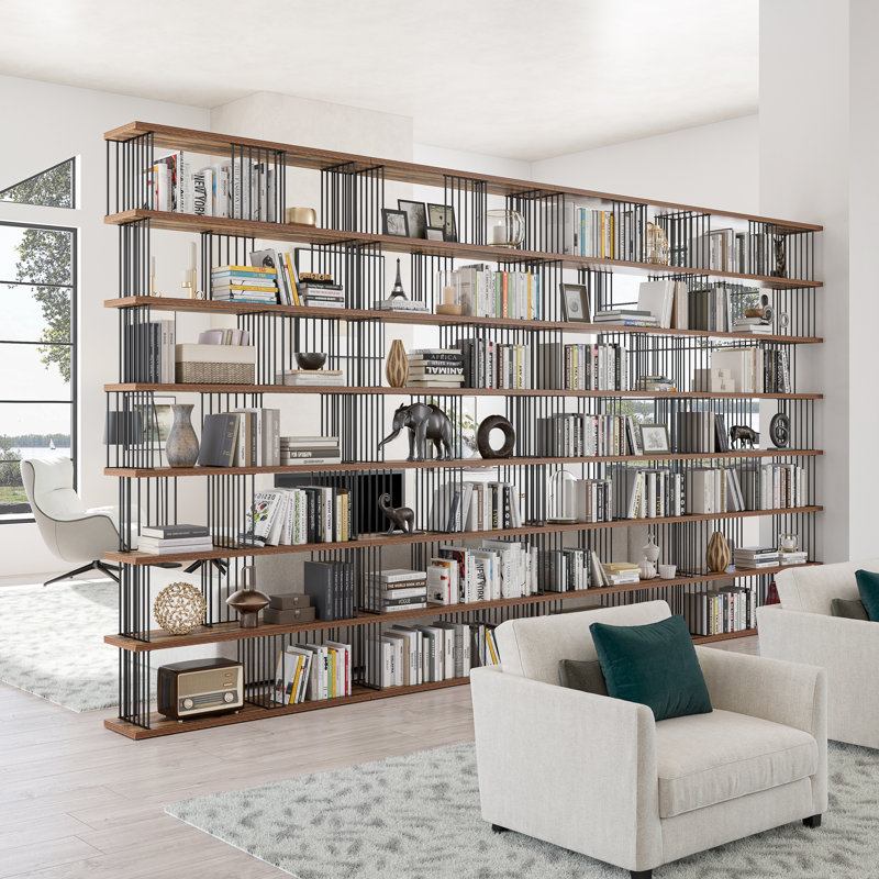 Lotus Antique Walnut Colour Display Etagere Bookcase