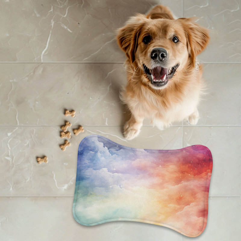 Colorburst Sky - 1 Piece Bone Shape Feeding Mat, 18"
