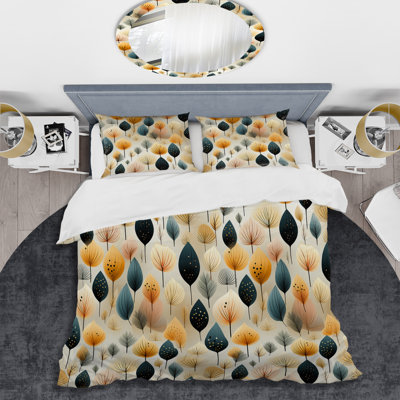 Ensemble de housse de couette Modern Leaf Patterns V
