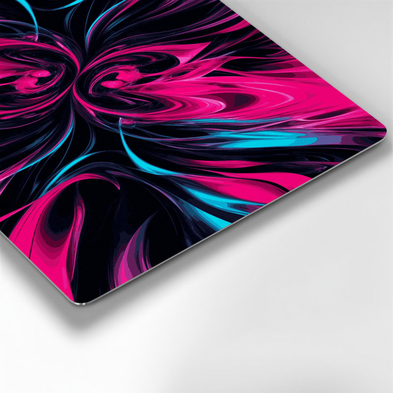 Abstraction numérique 87, art mural en métal mauve, H 14 po x l 11 po