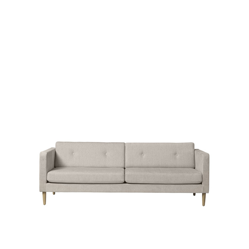 Firhoj Tufted Sofa, 32.28" H x 89.76" W x 34.65" D, Beige Cotton Blend