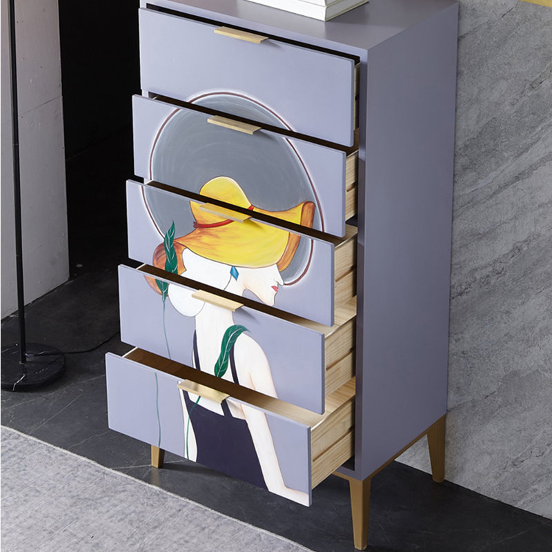 Light luxury solid wood painted decorative locker