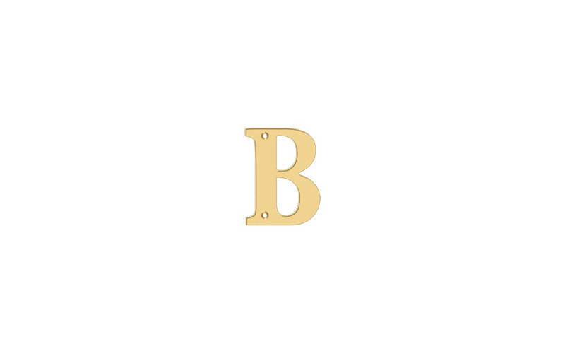 Deltana RL4B-15A 4" Height Residential House Letter Letter B Antique Brass, Polished Brass