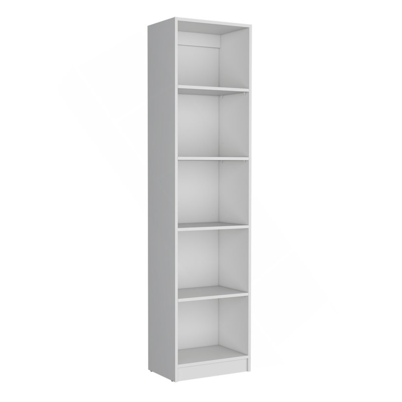 Bibliothèque Home Xs avec tablettes à 5 niveaux et design mince - Blanc - Bureau, Blanc
