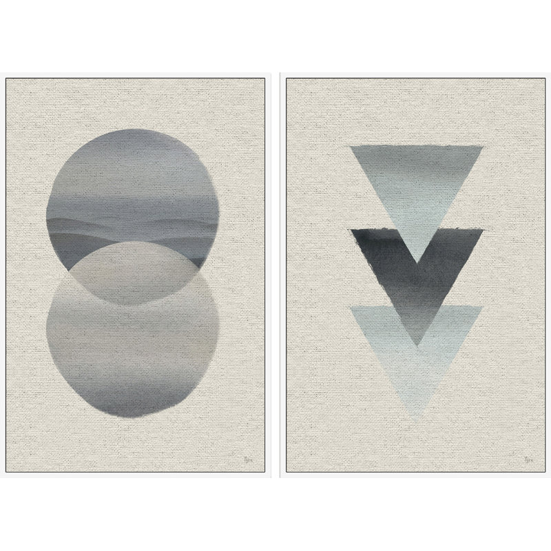 Upside Down II Diptych par Eyre Tarney - ensemble de 2 reproductions sur toile, H 18 po x l 12 po x L 1,5 po