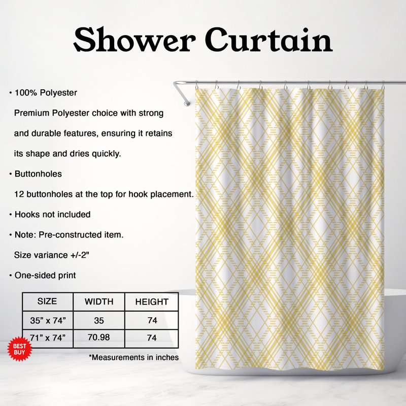 Chic Leaves - Rideau de douche Premium, H 74 po x l 71 po
