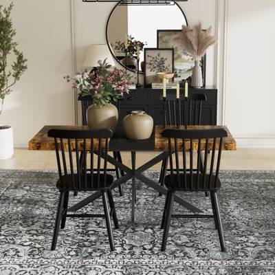 Castille Rectangular Wooden Extendable Dining Table set by Gracie Oaks