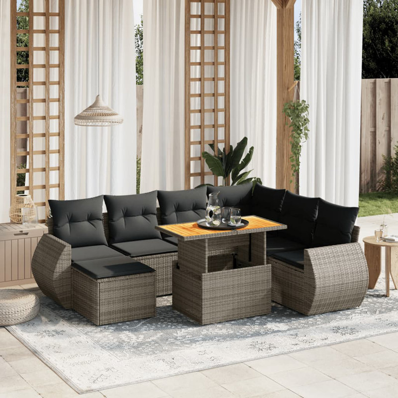 Vidaxl Garden Sofa Set Grey, Dark Grey
