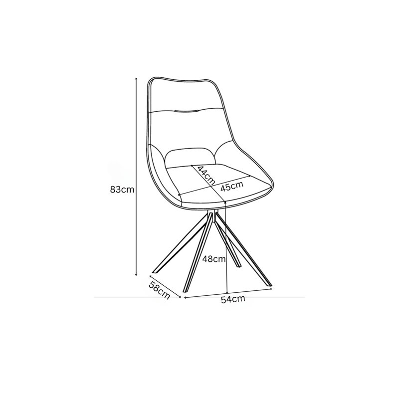 Leather Swivel Dining Chair, Grey