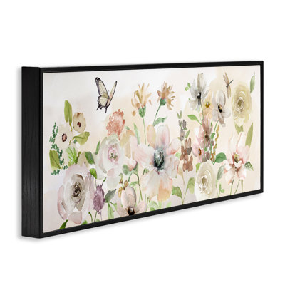 Art, estampe numérique, volutes, insectes et fleurs