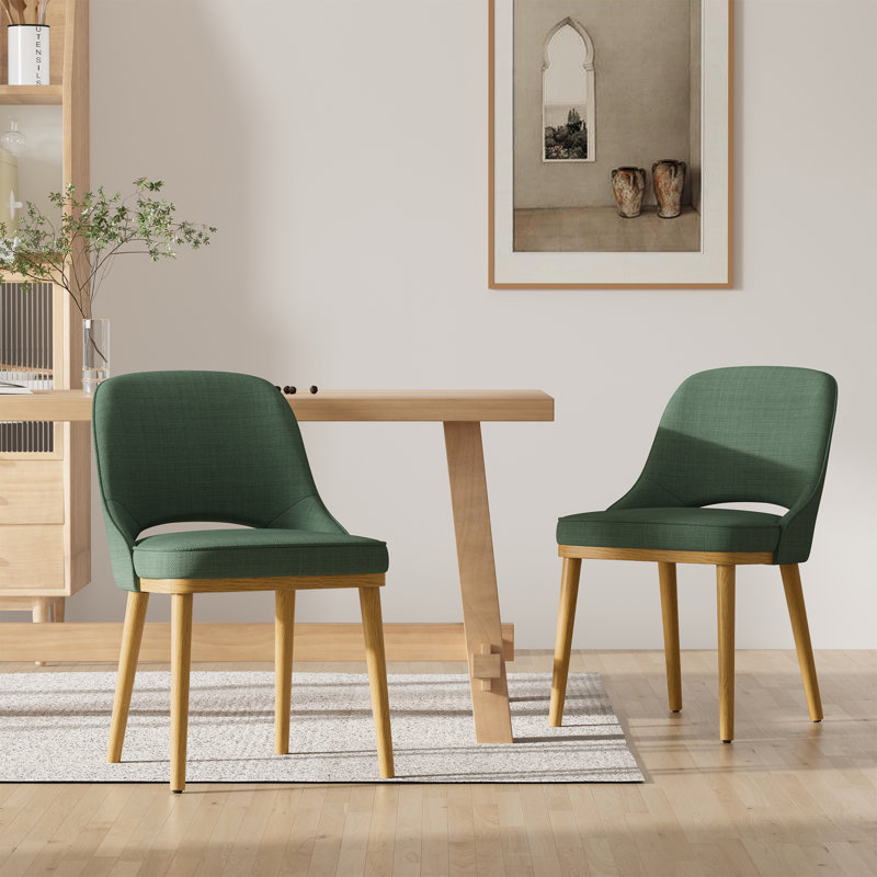 Chaises de salle à manger 19,5 po, Vert, Natural