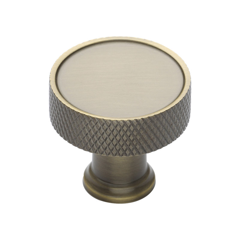 Heritage Brass Heritage Cabinet Knob Florence Knurled Design 32mm, Antique Brass