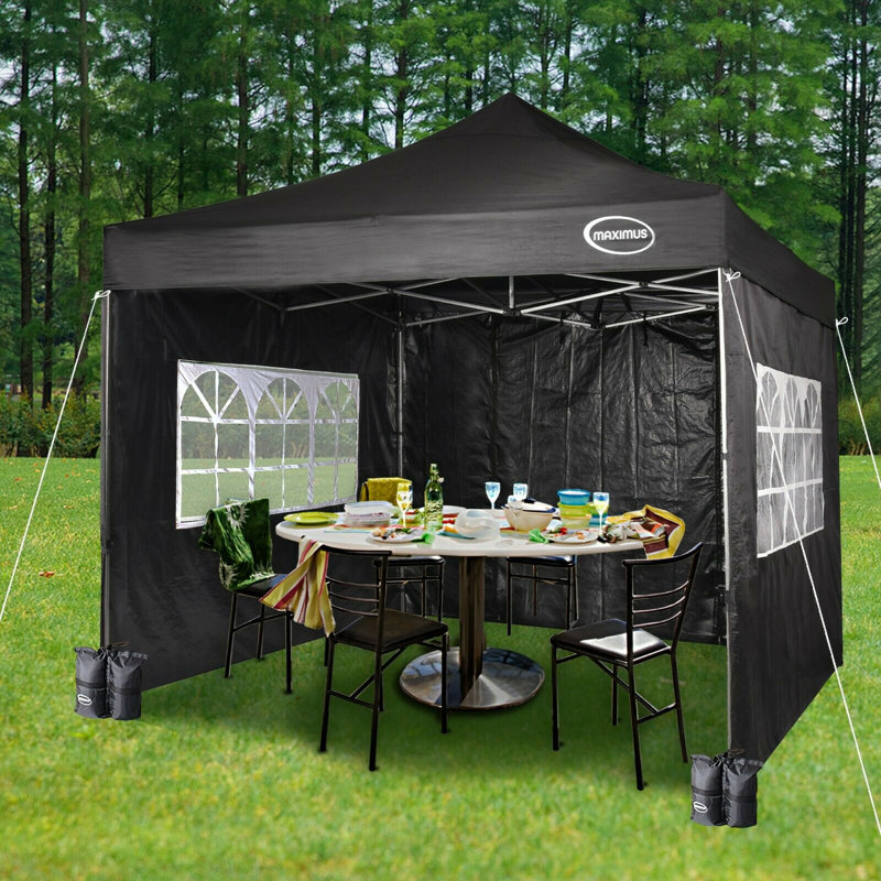 Lawrence 3m x 3m Metal Pop-Up Gazebo, Black