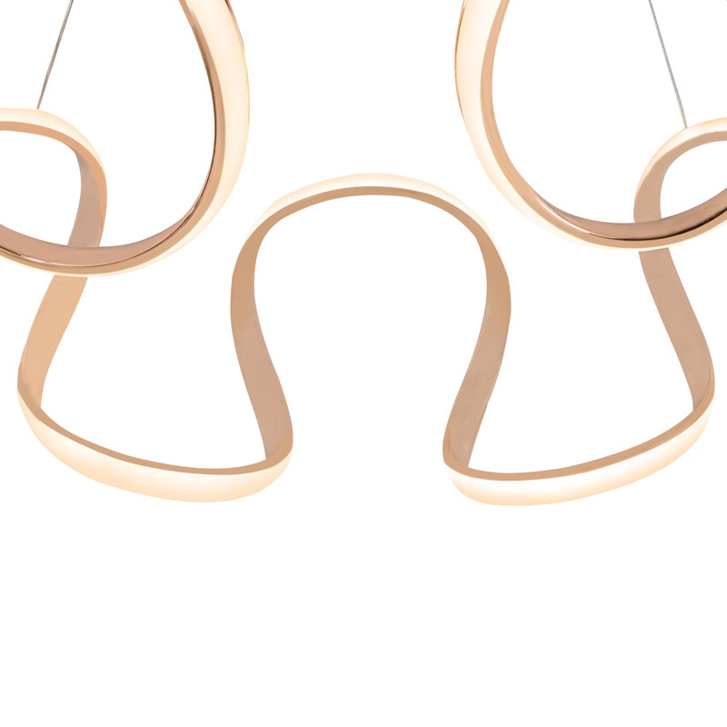 Luminaire suspendu DEL moderne avec télécommande Dimsdale, Or