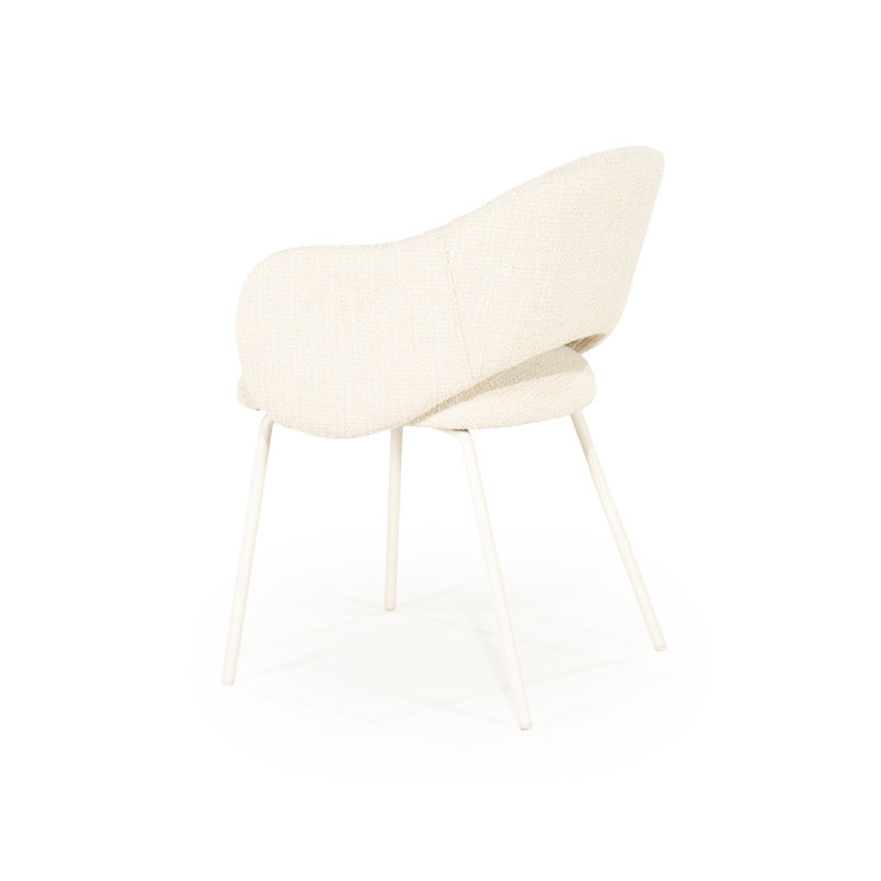 Dining Chair Upholstered Arm Chair, Beige