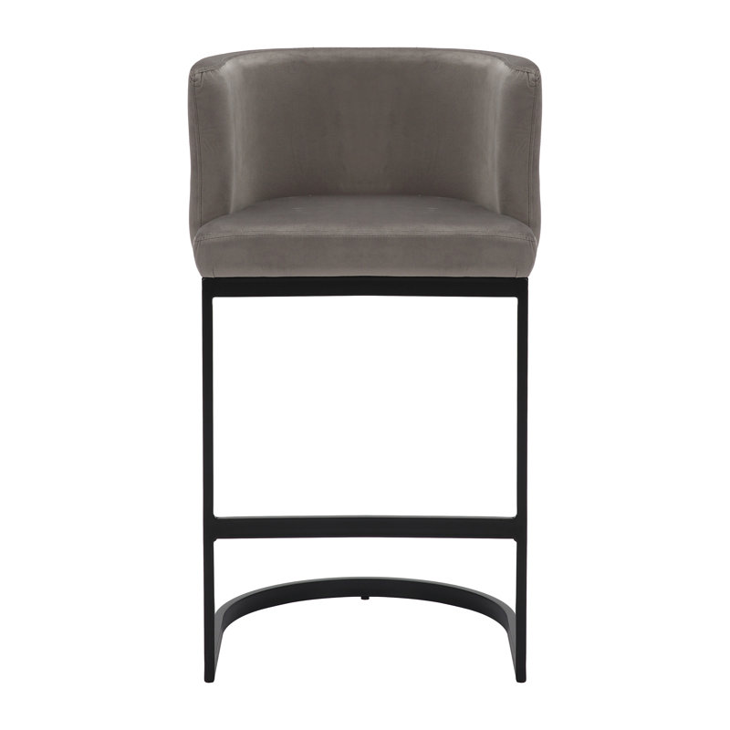 Adelaid Upholstered Counter Stool with Metal Frame, Grey