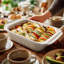 Ensemble de 3 casseroles en céramique Artena, plats de cuisson profonds rectangulaires avec poignées, moule à Lasagne allant au four (5,1 pte / 2,3 pte / 1,1 pte) (plat de cuisson seulement)-124811218
