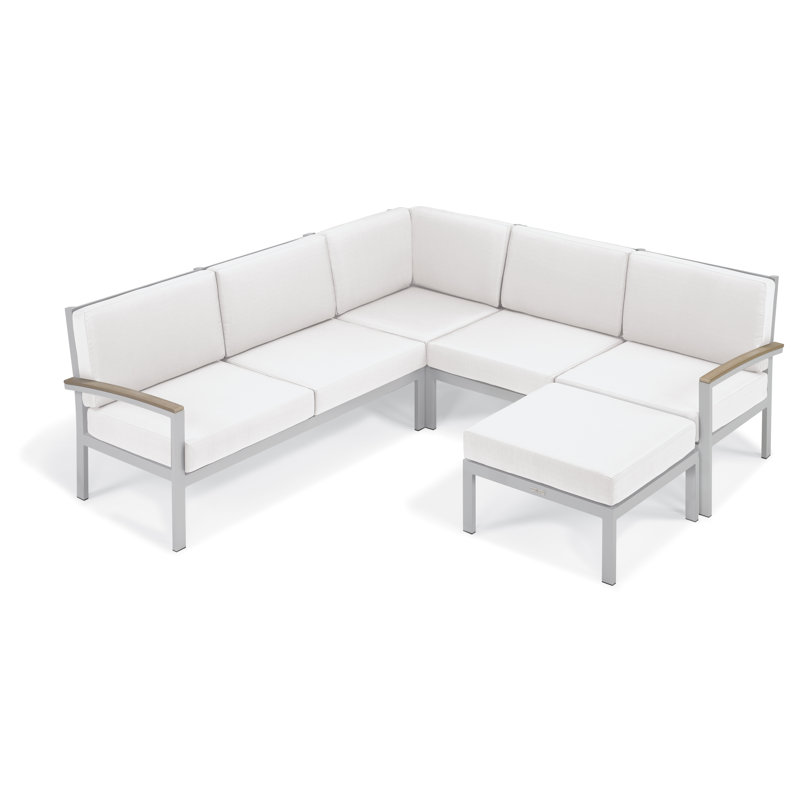 Repose-pieds d'extérieur avec coussin Travira, Coquille d'œuf