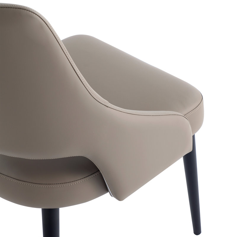 Hickson Leatherette Dining Chair with Metal Legs, Taupe, 1