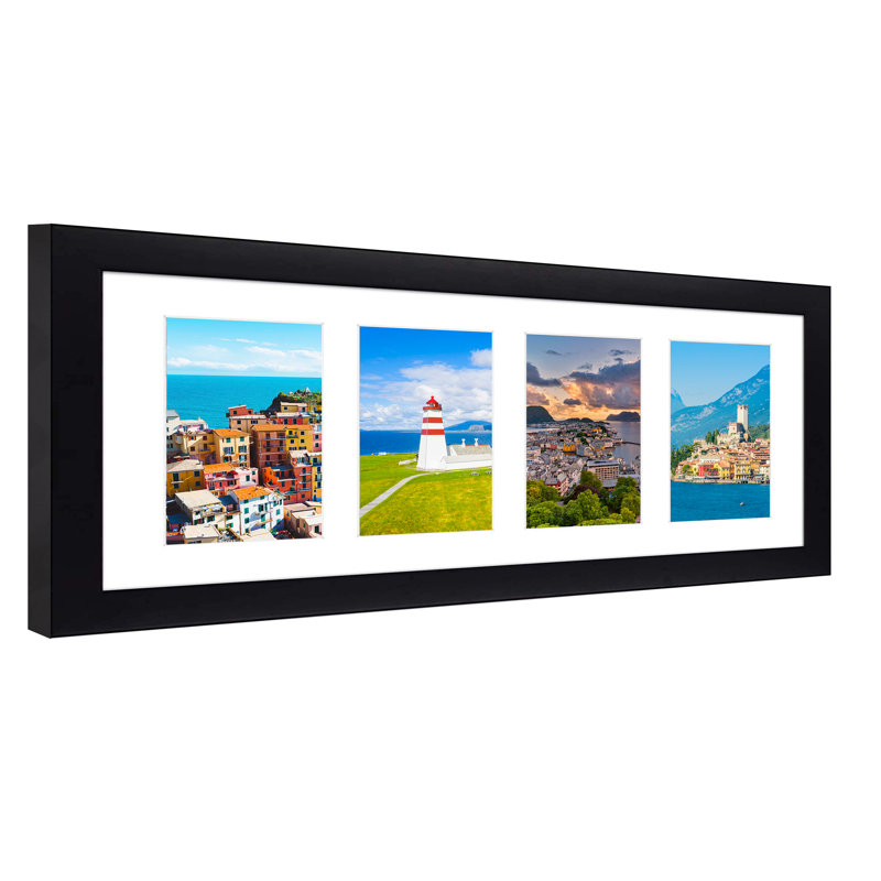 Arguster 8x20 Wood Collage Picture Frame with 4 Opening 4x6 Photos
