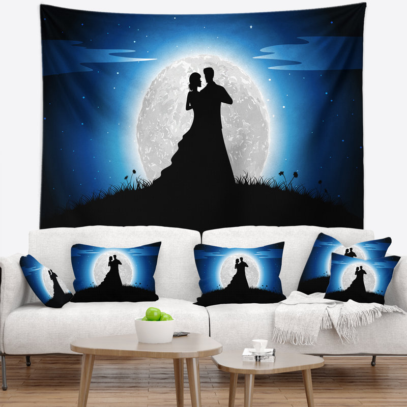 Tapisserie de couple romantique pour la nuit, H 50 po x l 60 po