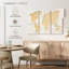 «World Map Beige World Map», reproduction sur toile 3 pièces par Jorge S-93060844