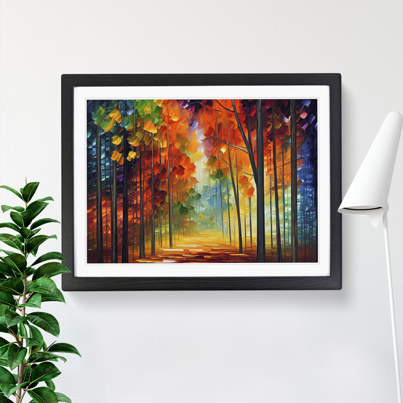 XH1022-7159X Pretty Forest Vol.6 Abstract - Single Picture Frame Print, 46cm H x 64cm W x 2cm D, Black Framed