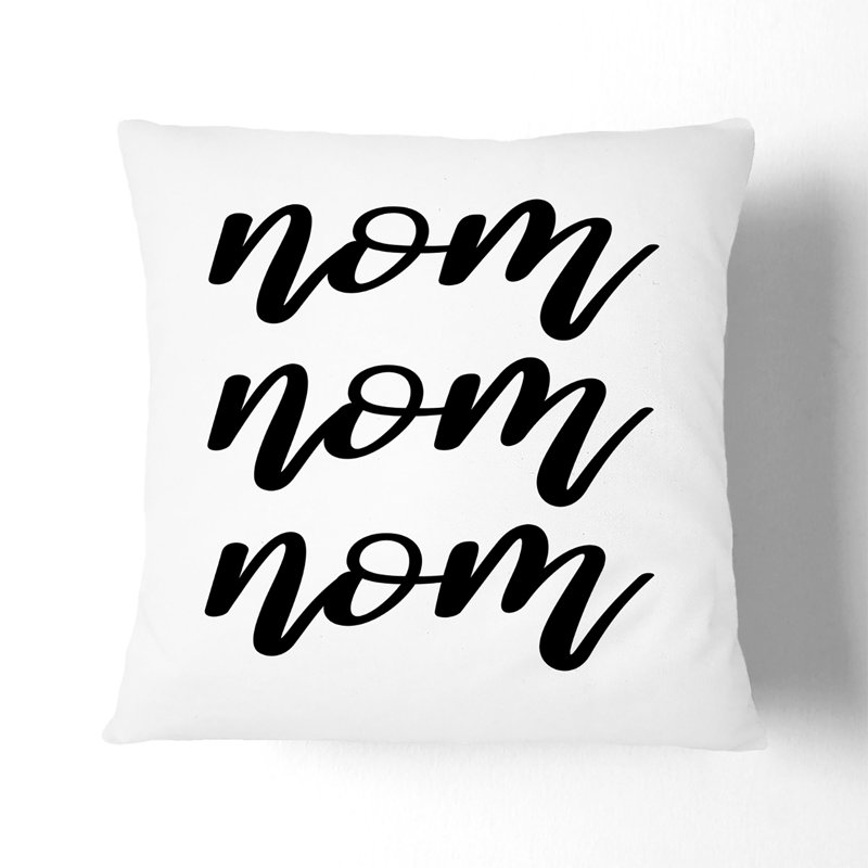 Nom Nom Nom V2 Square Throw Cushion, 55cm H x 55cm W x 20cm D