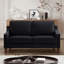 Causeuse Modern Sofas, canapé compact en velours noir avec pieds en bois pour la maison