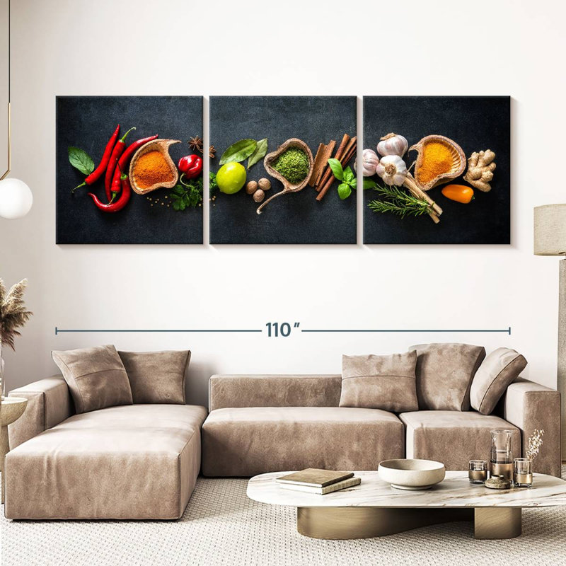 Épices pour la cuisson 3 pièces, H 36 po x l 110 po x P 1,25 po