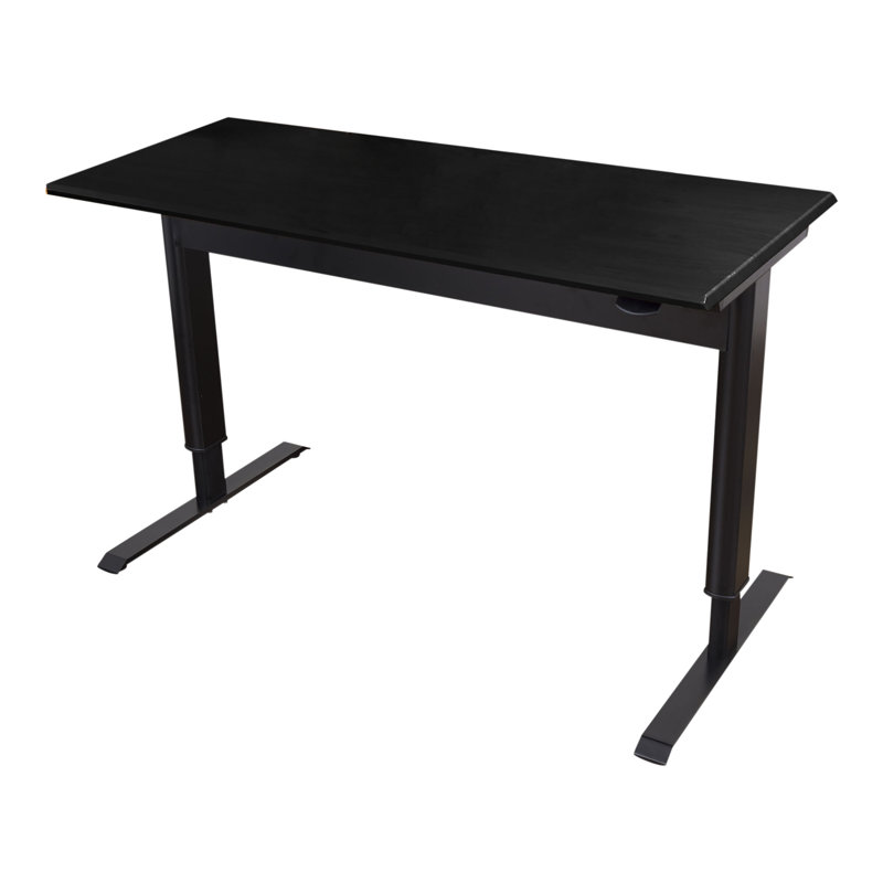 Bureau debout à hauteur ajustable Hamleigh, Noir / Noir, 44.5" H x 55.6" W x 26" D