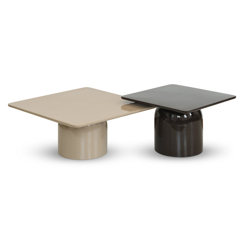 Alessia Coffee Table - Set of 2, Deep Umber Brown