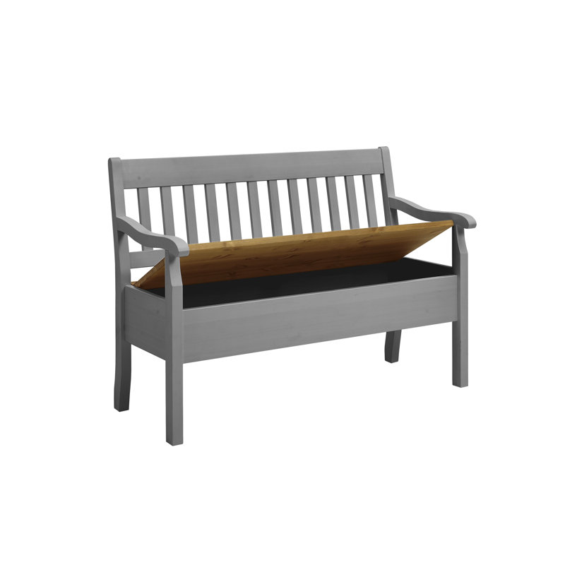 Solid Wood Bench, Grey/Brown, 93cm H x 130.9cm W x 46cm D